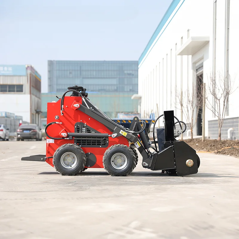 Type Wheel Skid Steer Loader small Loader 260kg With Snow Blower Fittings