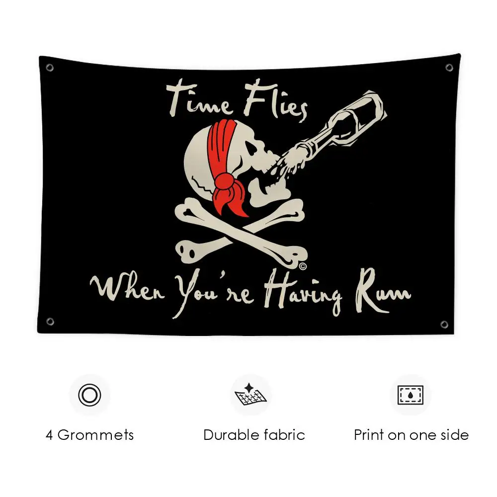Jolly Roger Pirate NAME YOUR Flags 3x5 Ft Custom Banner For Garage Door Room Decor Wall Out Decoration With Metal Buckle