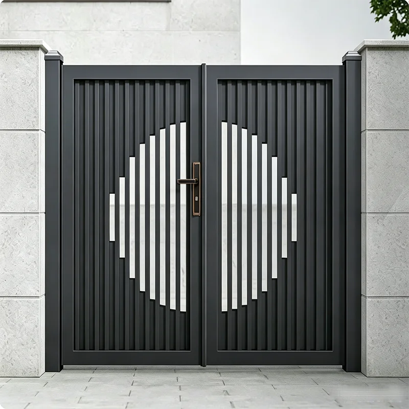 Modern Garden Automatic Swing Door Aluminum Side Door And Main Entrance Door, Villa Courtyard Iron Door Picture