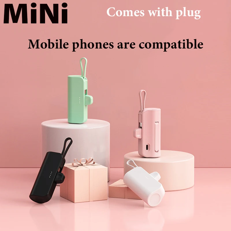 

Capsule direct plug charging portable powerbank 10Ah large capacity two-in-one shared power supply with line suitable for iPhone