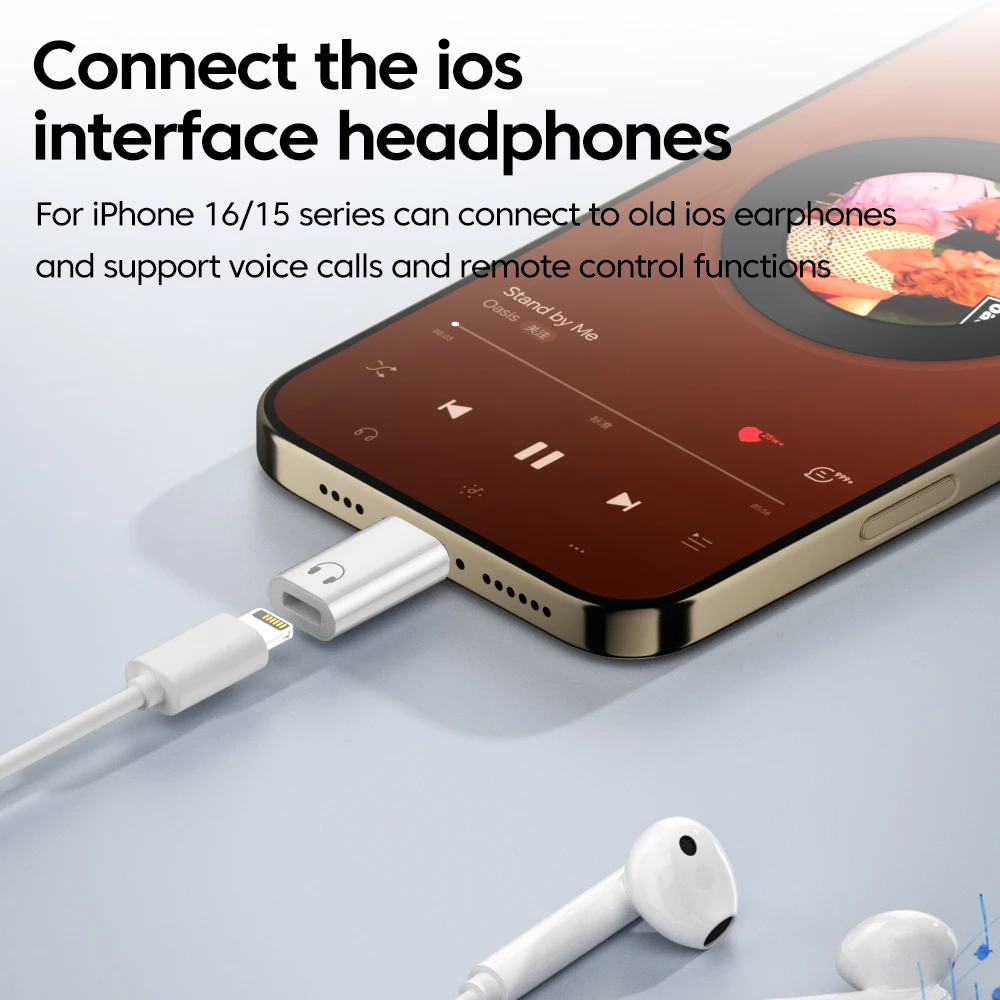 IOS Female to Type C Male Adapter For iPhone 16 15 Xiaomi Huawei ipad Wired Headset Converter USB C to ios Earphone Audio AUX