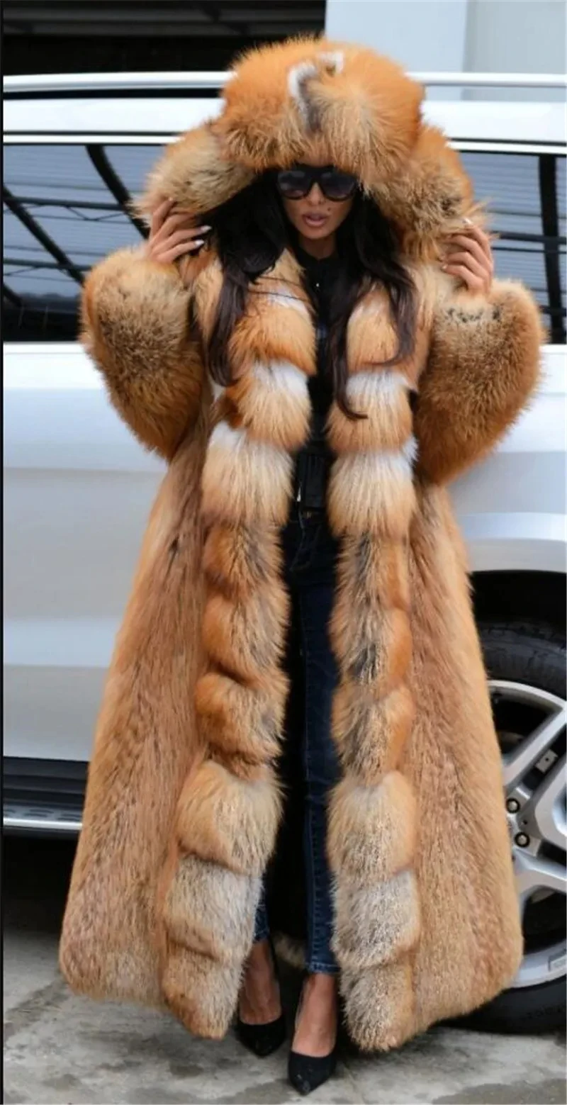 Hot Sell Thick Warm Women\'s Faux Fur Coat Faux Fox Fur Winter Coat