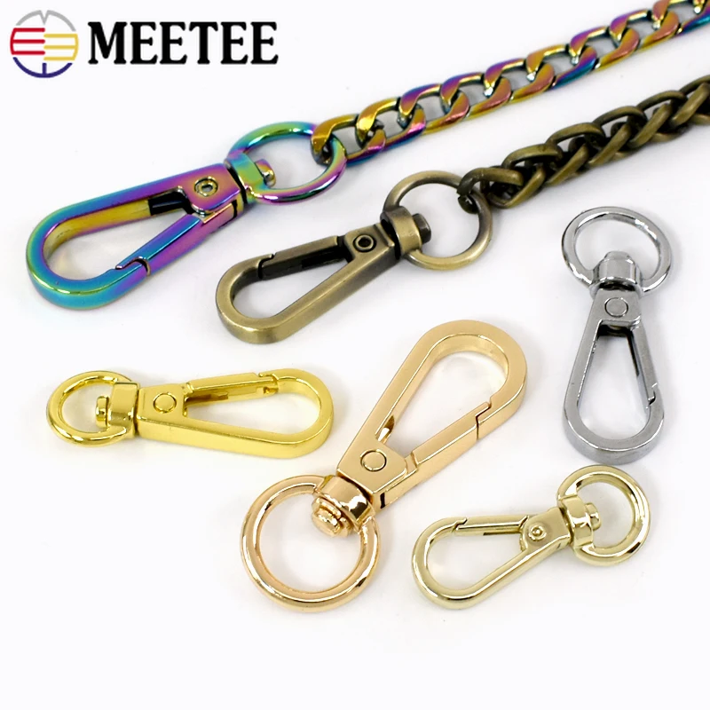 10Pcs 8-13mm Metal Bag Buckle for Strap Handbag Swivel Lobster Clasps Dog Collar Keychain Trigger Clip Snap Hook DIY Accessories