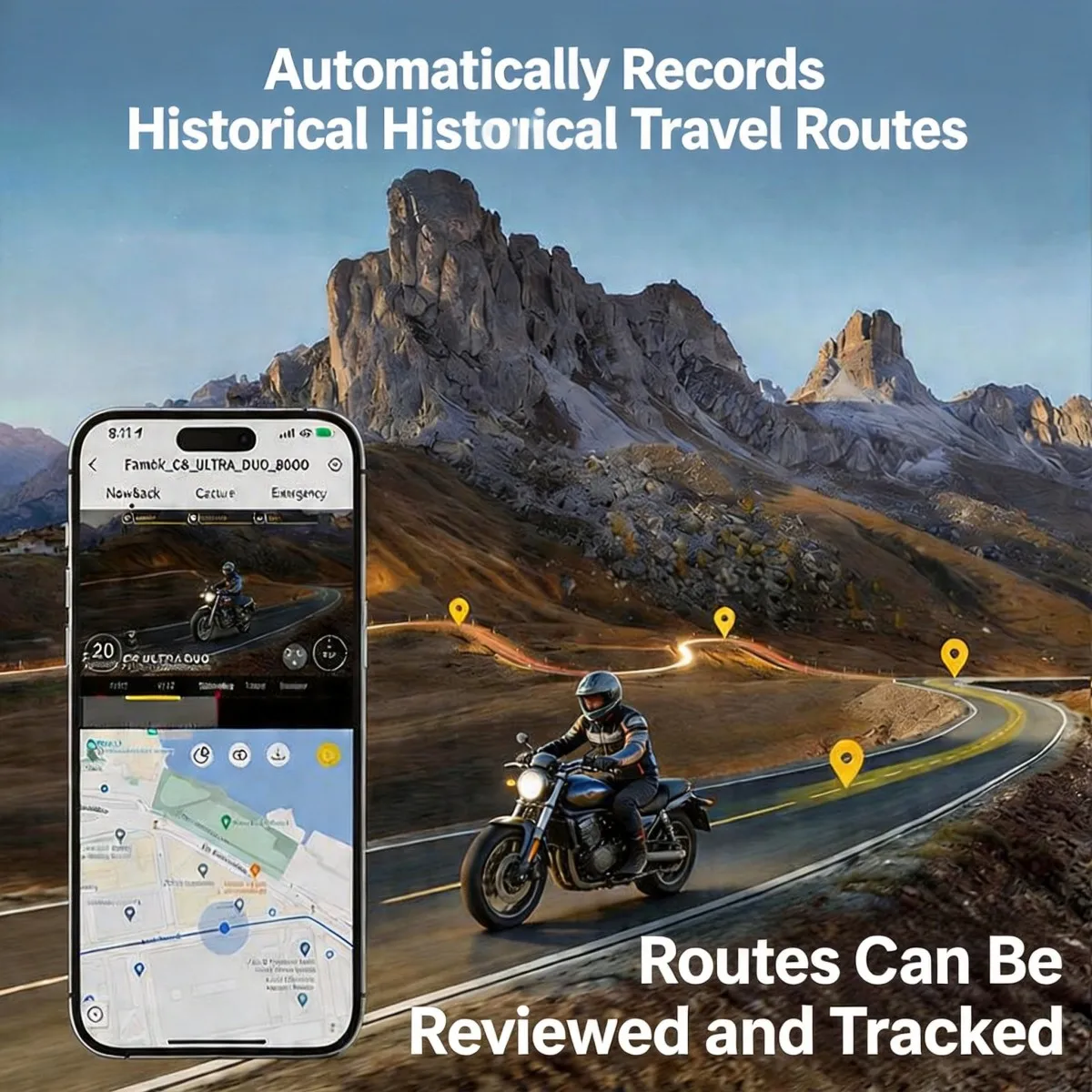 Motorcycle Dash Cam Dual Camera Front 2K HD Rear 480P WiFi GPS Waterproof IP66 Riding DVR Video Recorder Safety Camera view 4