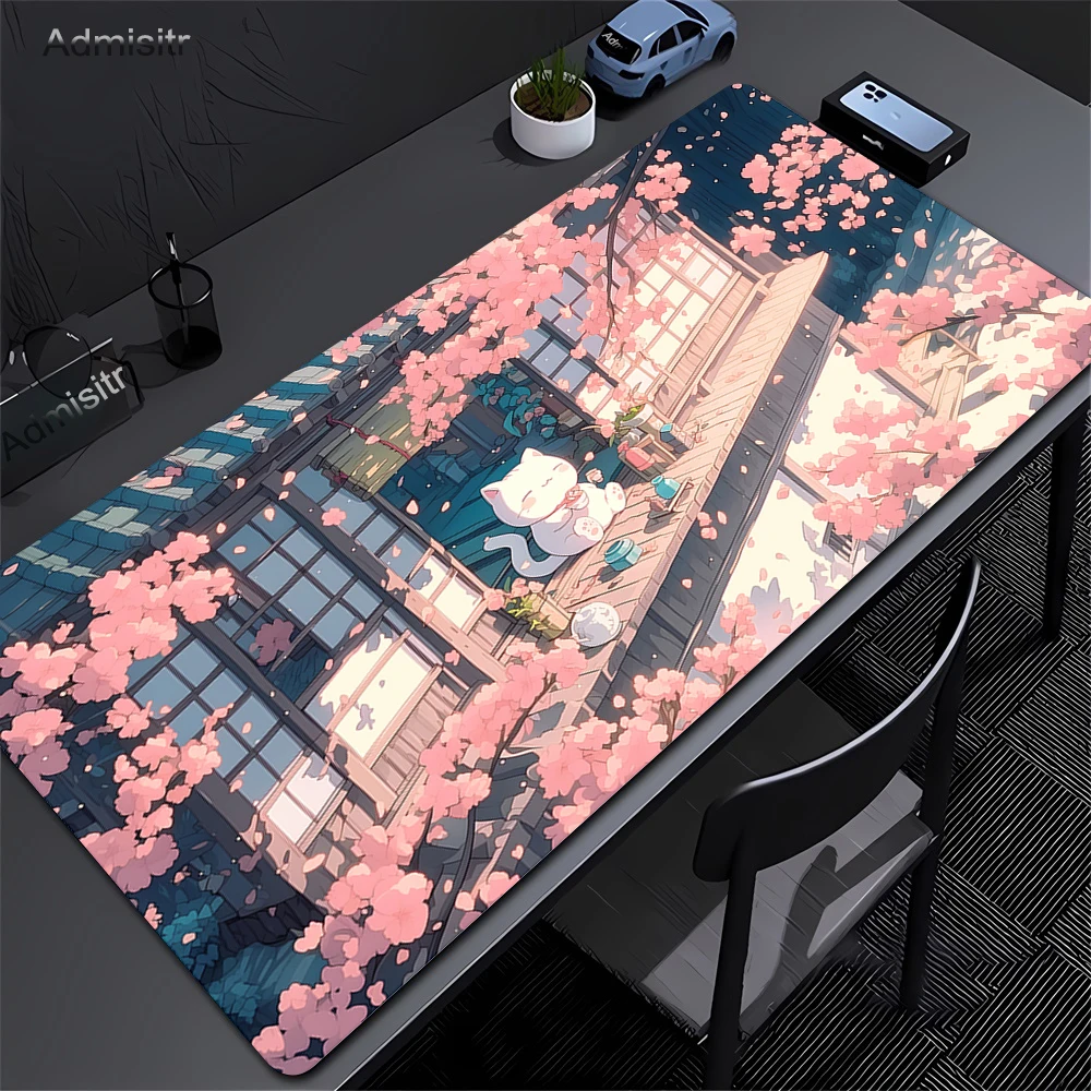 Cute Cat Mouse Pad Large Computer Office Game Table Mats Rubber Anti-slip Lockrand Mousepads Decor Desk Pads Kawaii playmat Xxl