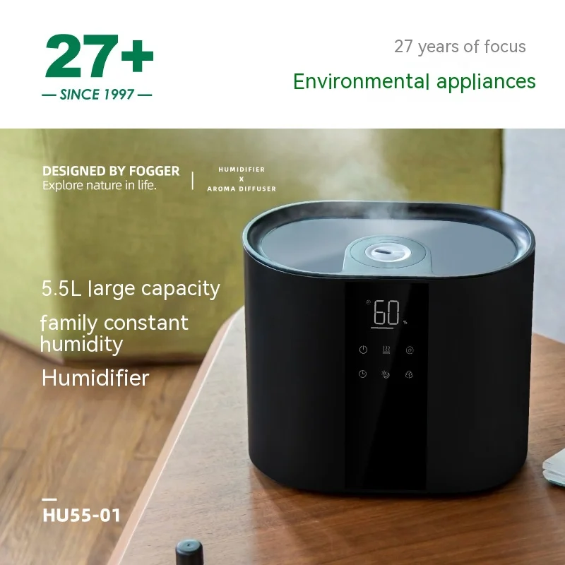 

MAMNV 5.5L Ultrasonic Smart Humidifier Air Aroma Diffuser Oil USB Touchable Screen Essential Heavy Fog Large Capacity For Home