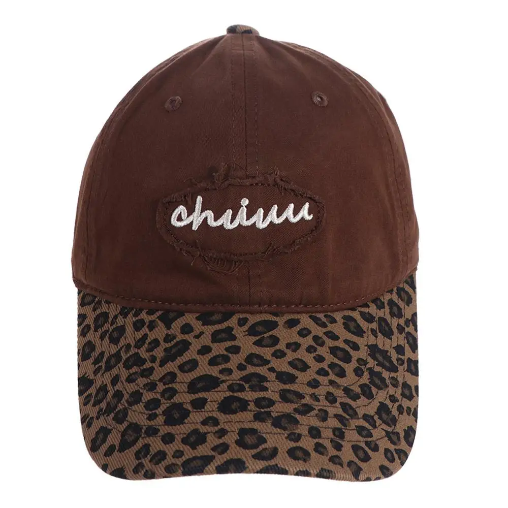 

Fashion Adjustable Leopard Baseball Hat Cotton Sunshade Embroidered Baseball Cap Hip Hop Casual Y2k Peaked Cap Girls