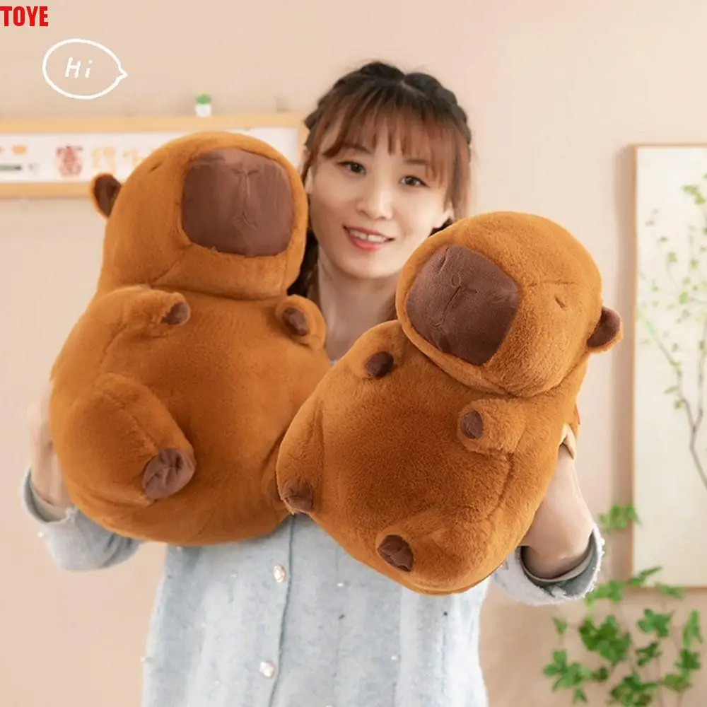 หมอนอุ่นมือ Capybara นุ่มตุ๊กตาการ์ตูน Capybara หมอนนอนผ้าฝ้าย PP น่ารัก Capybara Plush มืออุ่น