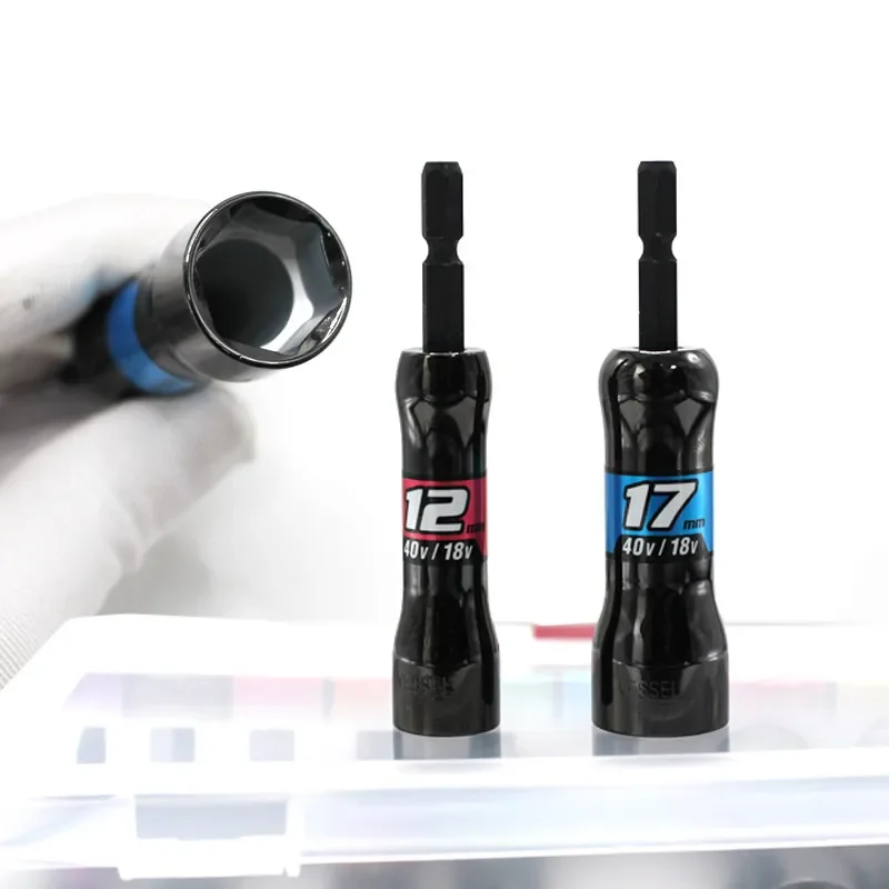 VESSEL SL209PSBK Black Socket Set 9Pcs Limited 8-24mm Surface Contact Anti-Rust for 18V/40V Tools