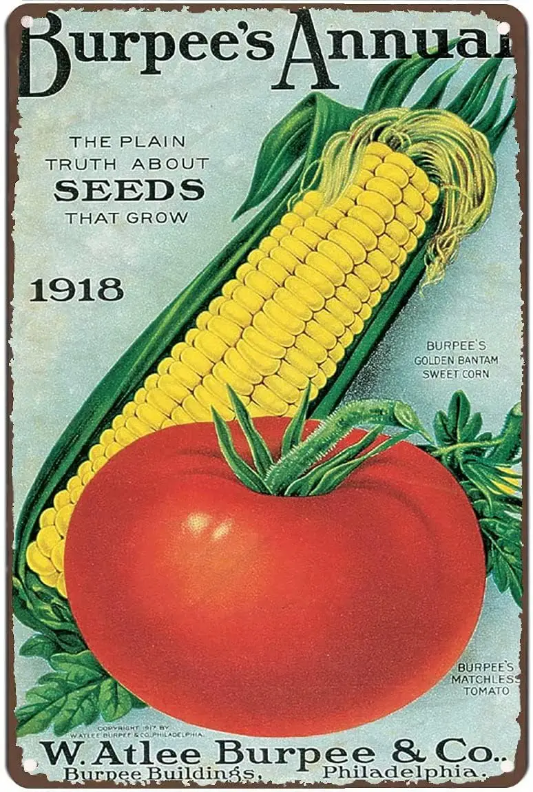 Retro Metal Tin Sign Rustic Wall Art Poster Plaque Vegetable And Flower Seeds Plant Bloom Floral Park Country Home Decor for Liv