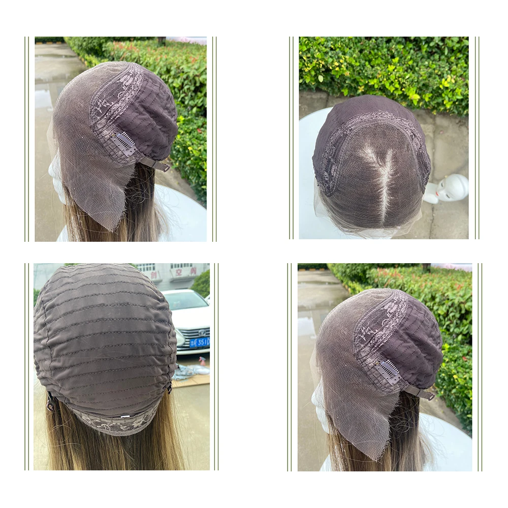 شعر مستعار يهودي بدانتيل أمامي للنساء شعر بشري مفرود من الحرير الطبيعي بدون صمغ مقاس 13 × 5 بوصة #5