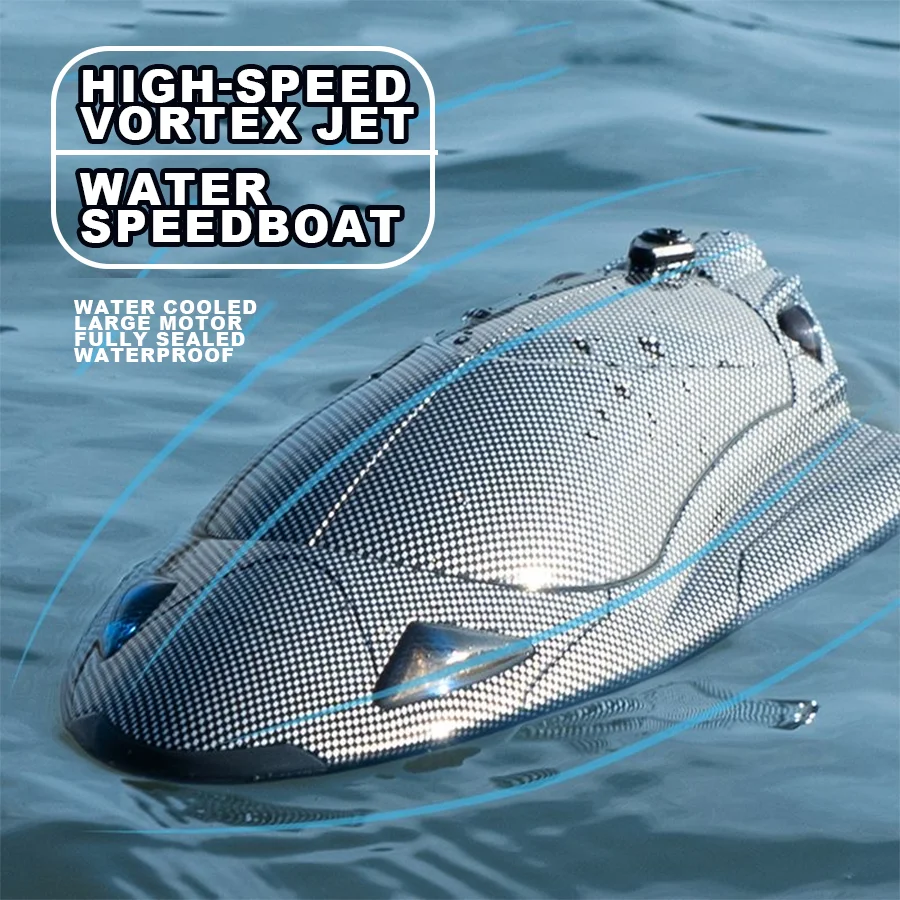 RC Racing Boat 2.4G large remote control boat Water-cooled vortex jet 35KM/H high-speed speedboat with LED lights Children's toy