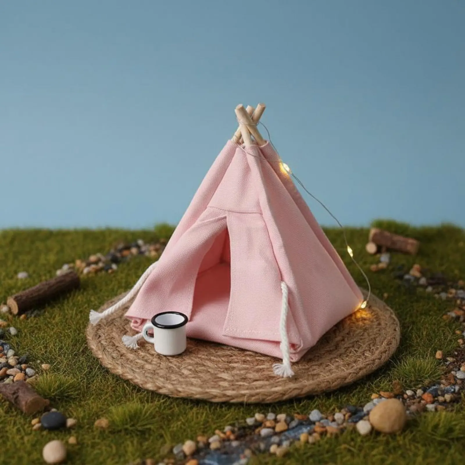 

Миниатюрная палатка для кемпинга, сборная модель 1:12, реалистичный дизайн с подсветкой для коллекционеров