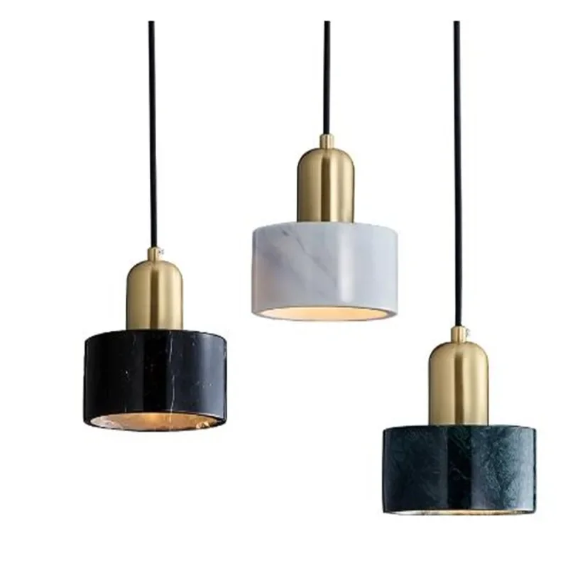 Household Hanging Lamps, Attic Lamps E27，Nordic Marble Chandelier Is Suitable For Bedroom, Restaurant, Bar,