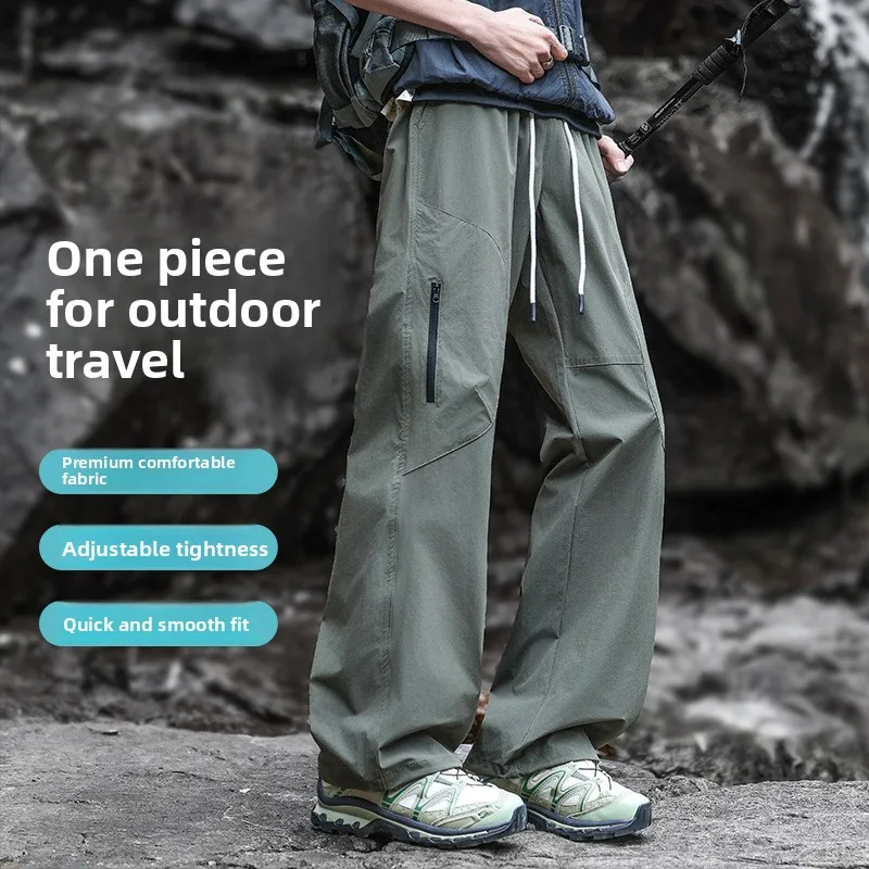 

Men's Outdoor Hiking Pants Spring Autumn Windproof Waterproof Qui Dry Sport Straight Leg Soft ell Trousers Casual Pants