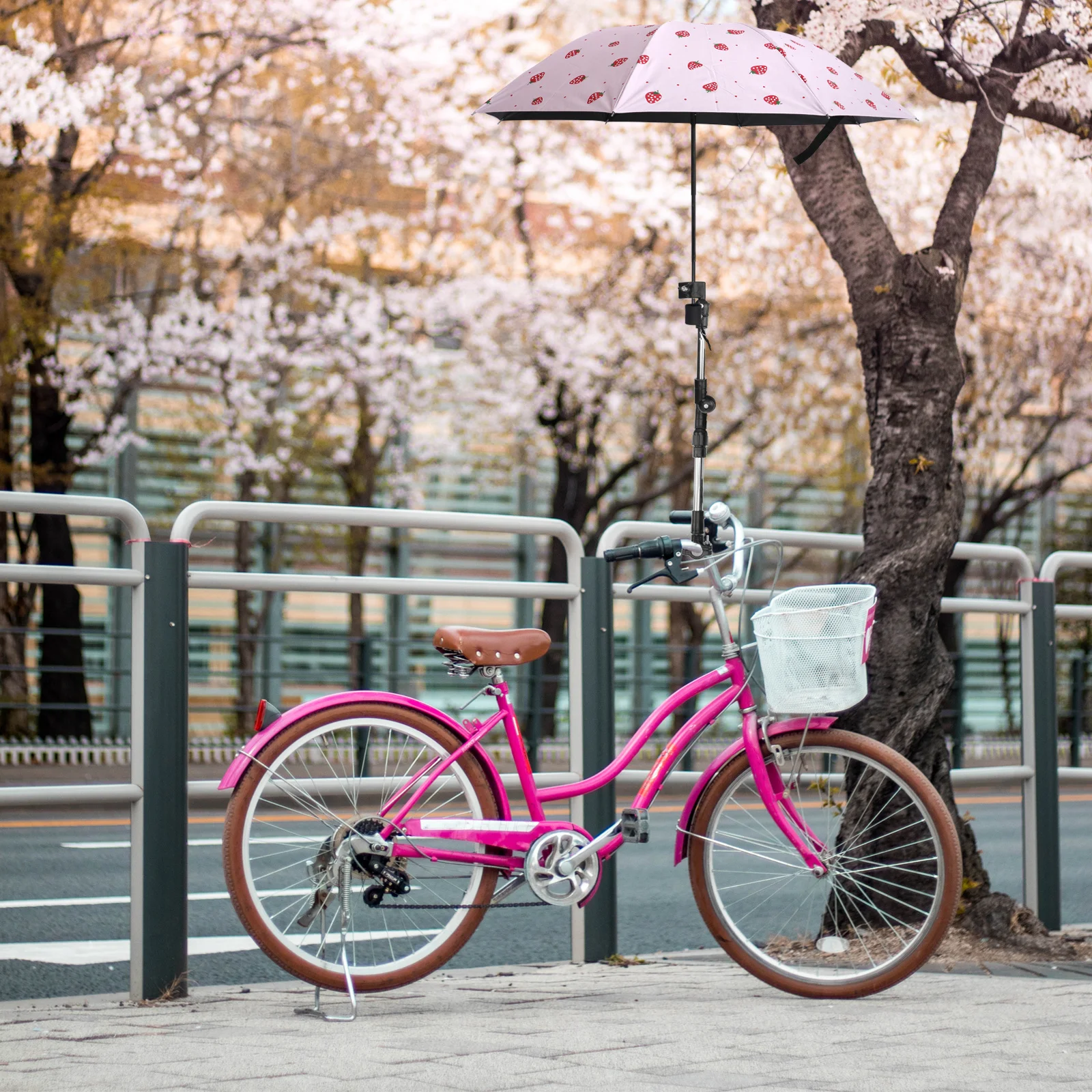 

Umbrella Bar Holder Adjustable Extendable Mount Stand for Wheelchair Stroller Bike Black Outdoor Umbrella Attachment Holder Rain