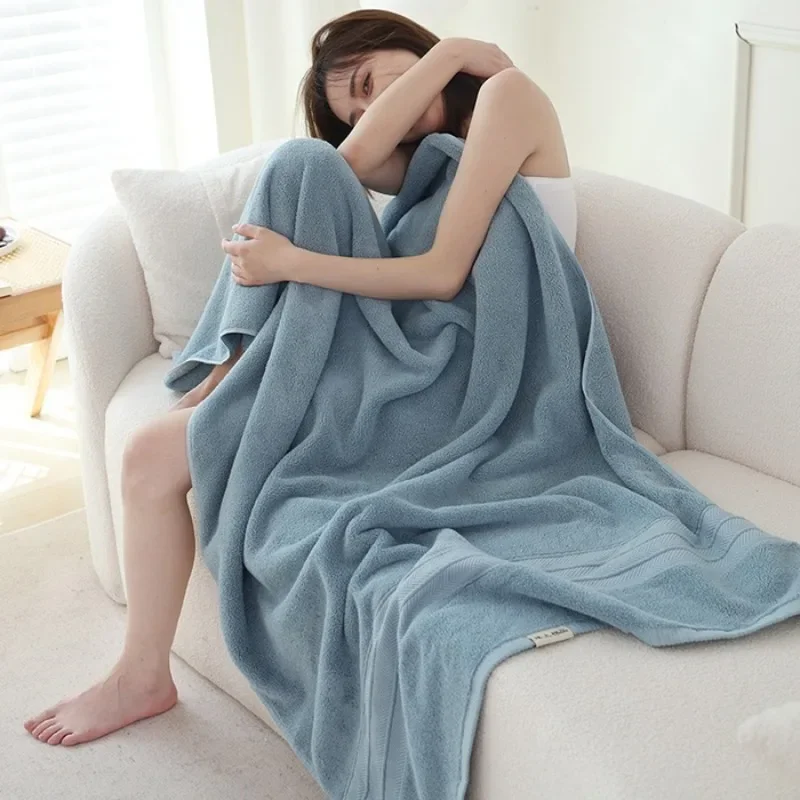 Cotton bath towel shawl towel, sofa blanket, blanket, enlarged 90X180 thickened encrypted terry, pure cotton wrapping bath towel