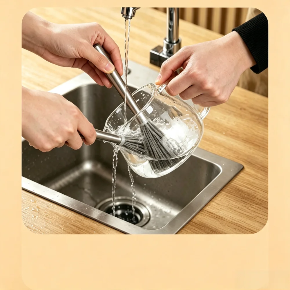 Stainless Steel Kitchen Brush Fine Workmanship High Efficient Pot Brush Durable Professional Cleaning Tool Pot Cleaning