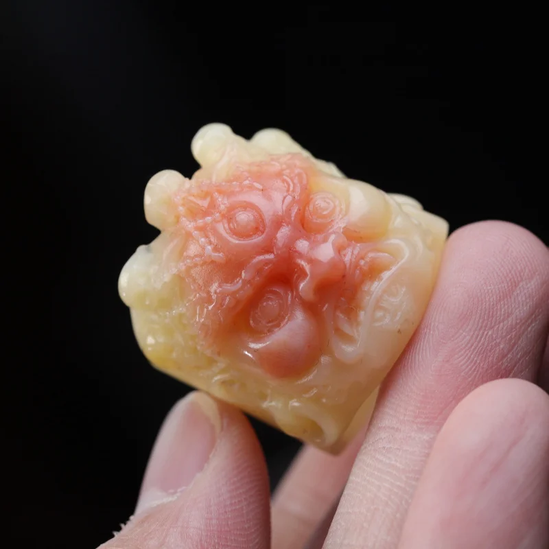 Carved Mahākāla Personality Bone Men's Thumb Ring