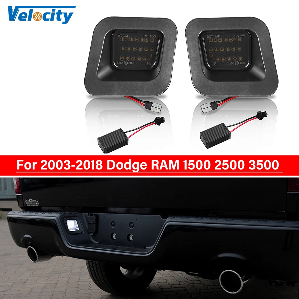 

2Pcs 6500K White Light Canbus No Error For 2003-2018 Dodge RAM 1500 2500 3500 Classic Car-Styling Rear LED Number License Plate