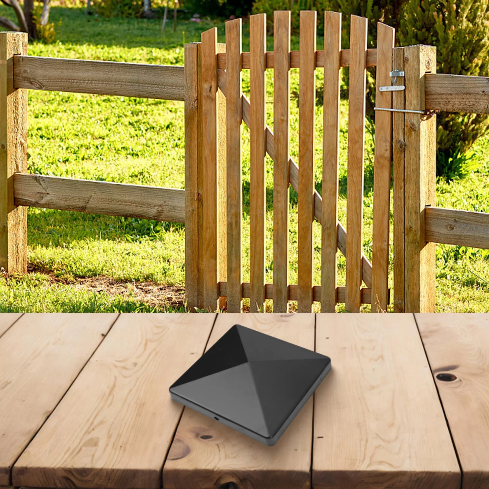 102.5*102.5 Mm Fence Post Cap Recessed Holes Stainless Steel Screws Recommended Extends The Life Of Your Posts