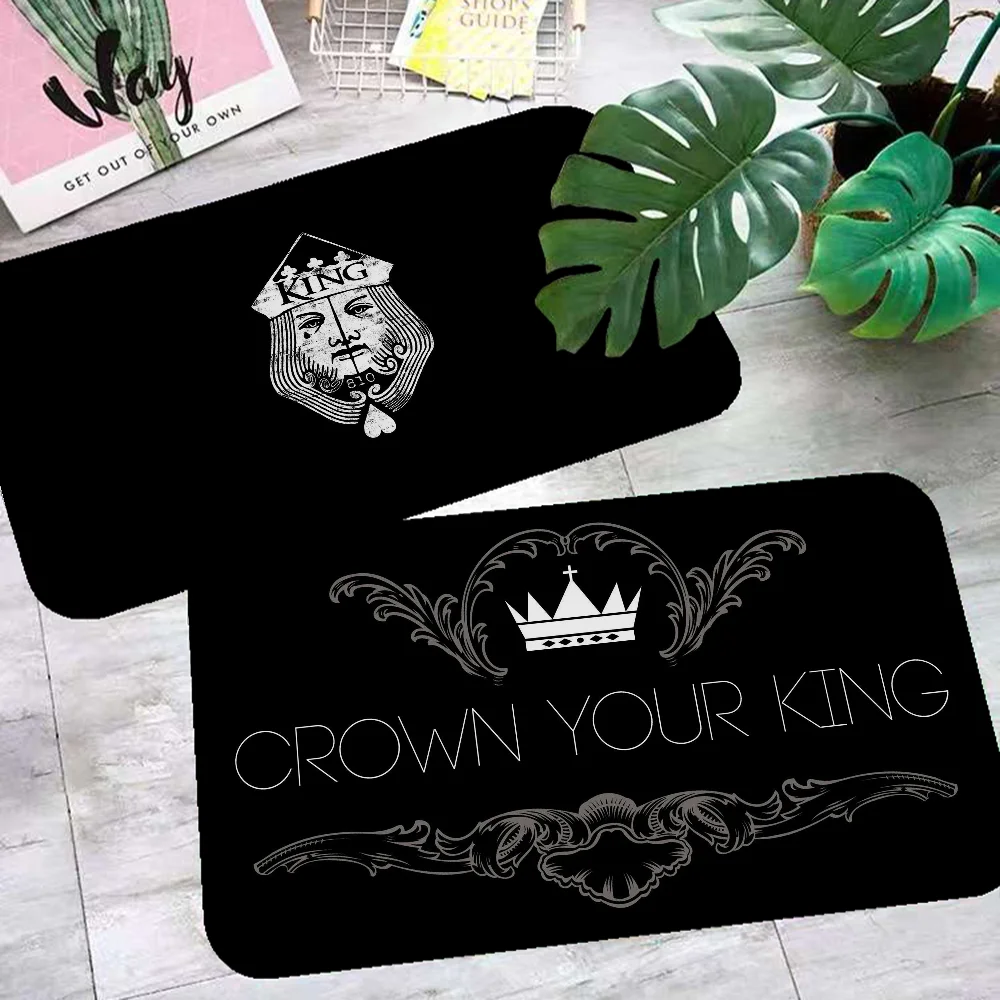 

Golden Crown King Entrance Door Mat Nordic Style Bedroom Living Room Doormat Home Balcony Anti-Slip Modern Home Decor