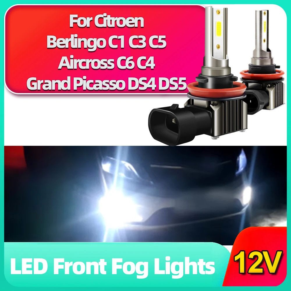 

2pcs LED Fog Light Bulbs 15000LM Car Lamps H8 H11 For Citroen Berlingo C1 C3 C5 Aircross C6 C4 Grand Picasso DS4 DS5 2011-2015