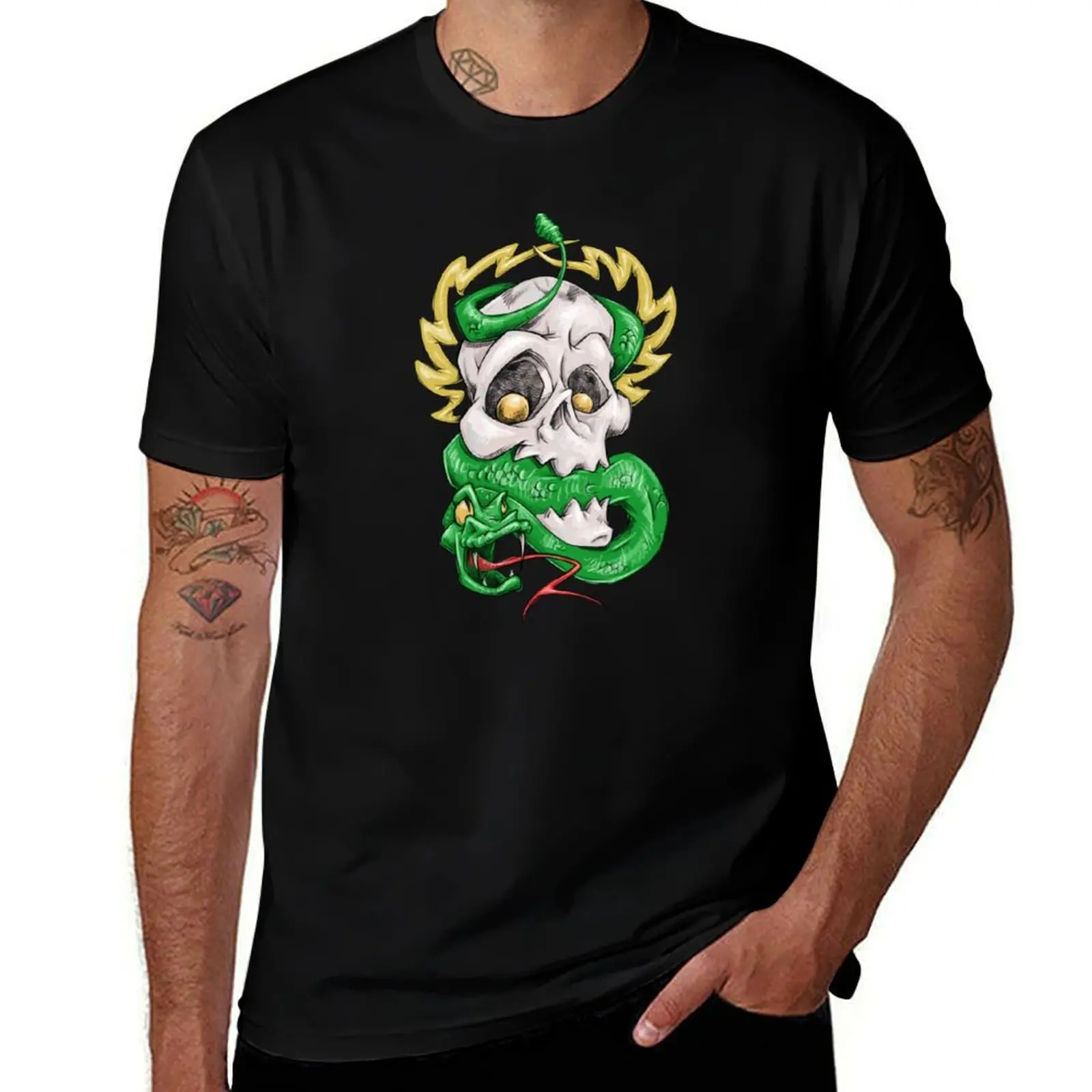 

Mike McGill Skull and Snake! T-Shirt t shirts with prints man t shirt luxury T-Shirt