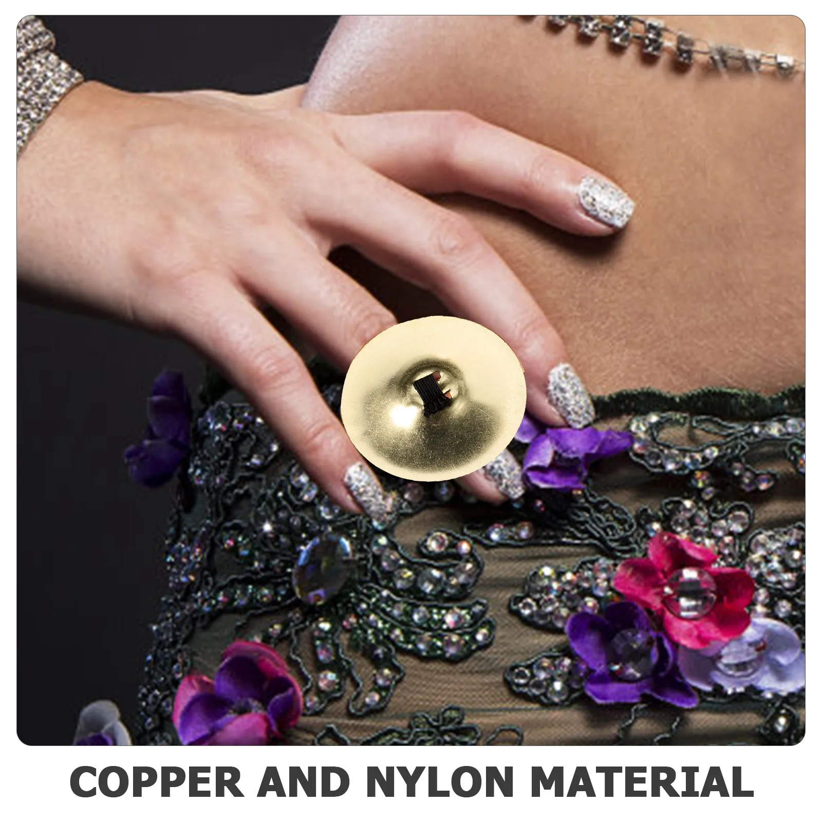 

1 Pair Finger Cymbals Belly Dancing Musical Instrument Small Portable Copper Finger Cymbal For Party Durable Metal Lightweight