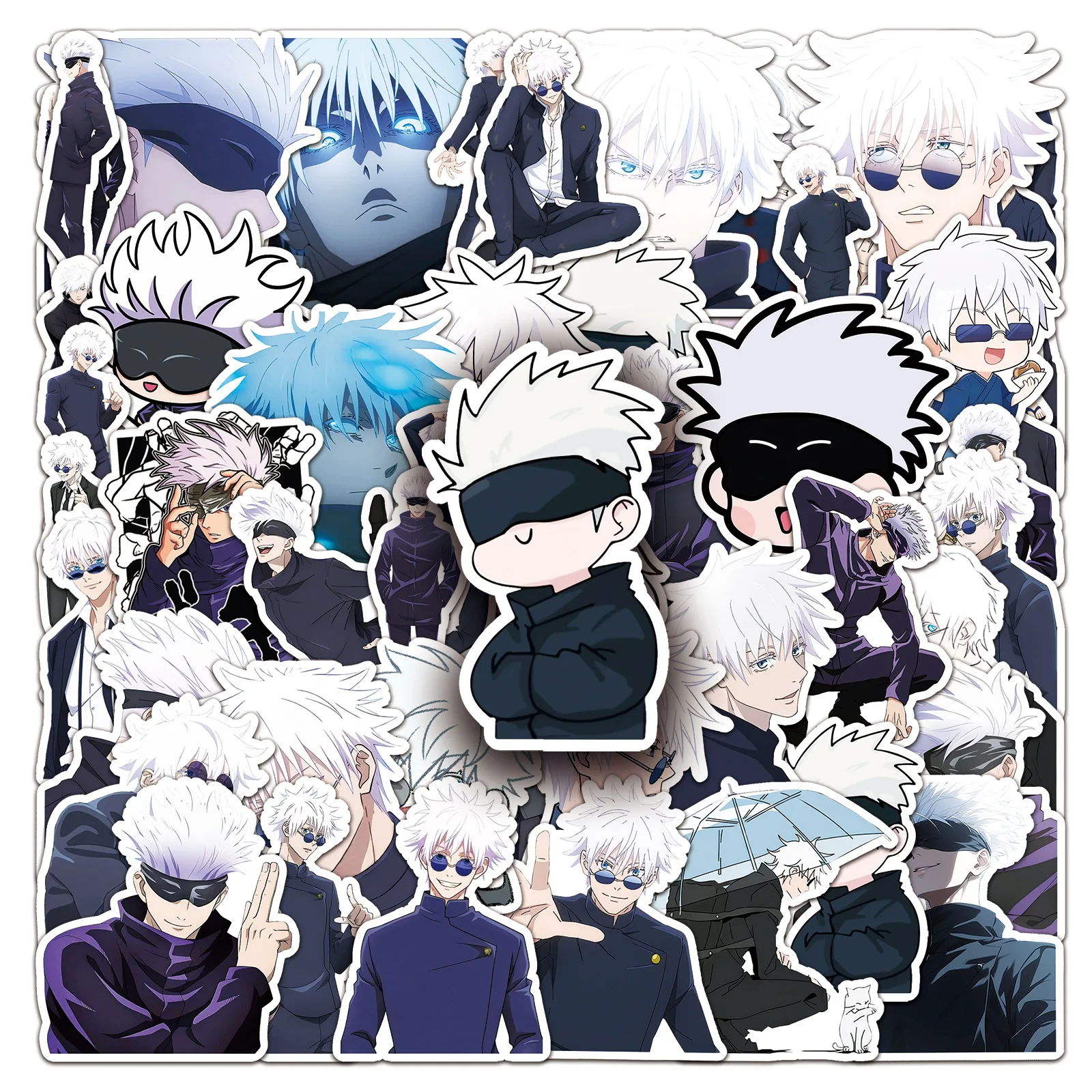 10/50 قطعة Jujutsu Kaisen ملصقات أنيمي مقاوم للماء DIY بها بنفسك محمول الهاتف الغيتار سكيت الاطفال كول الكرتون Satoru Gojo الشارات اللعب