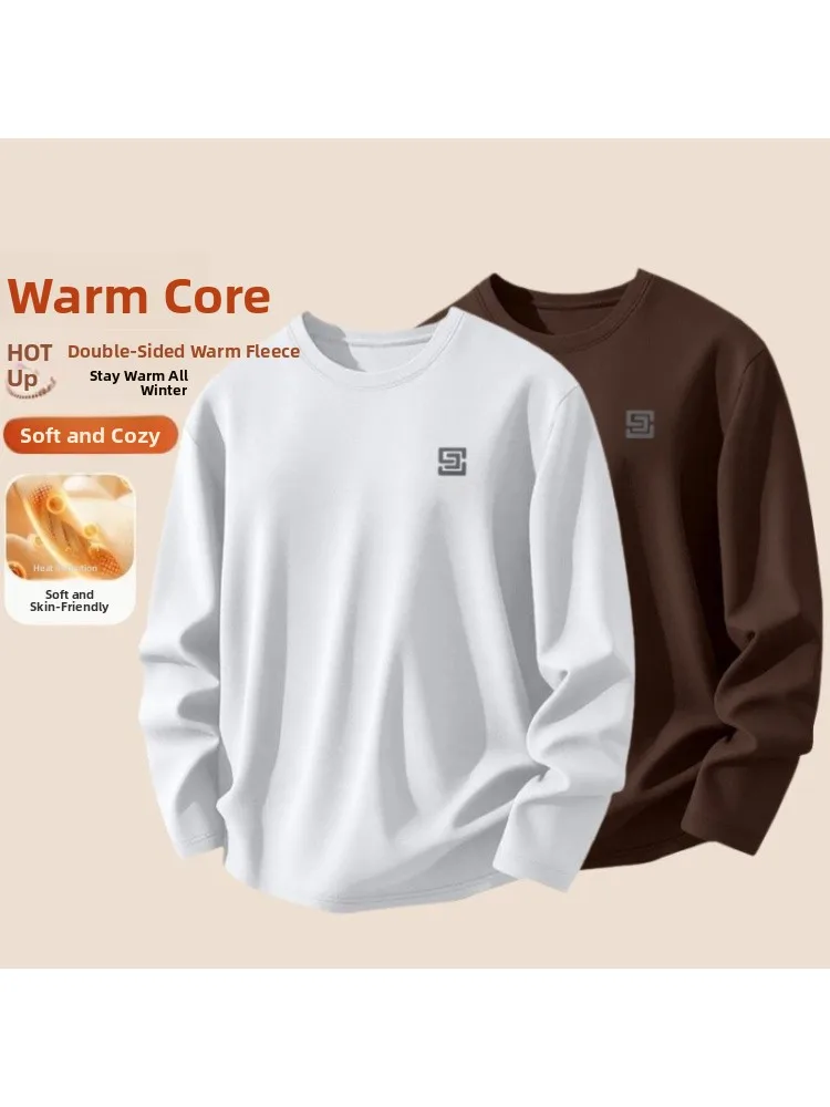 

Yuzhao Lin Men's Fce Lined Long Sve T-irt Autumn Winter Heavyweight Base Layer irt Faionable Design Polyester Fiber