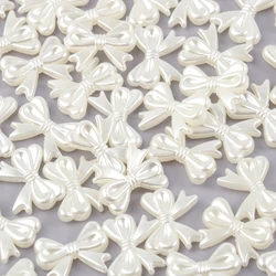50/100pcs 21.5x28x6mm ABS Pearl Bowknot Bow Tie Acrylic Spacer Loose Beads Charms For DIY Jewelry Making Finding Accessories