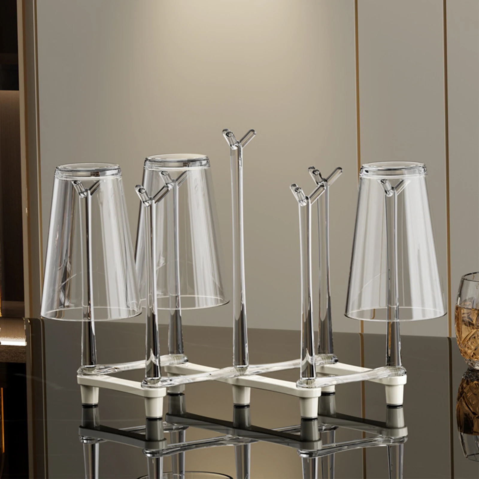 Wäscheständer für Wasserflaschen, Abtropfgestell für Flaschen, einziehbarer Wäscheständer für Tassen, Kaffeetasse, Wasserbecherhalter für Zuhause, Tisch, Wohnzimmer