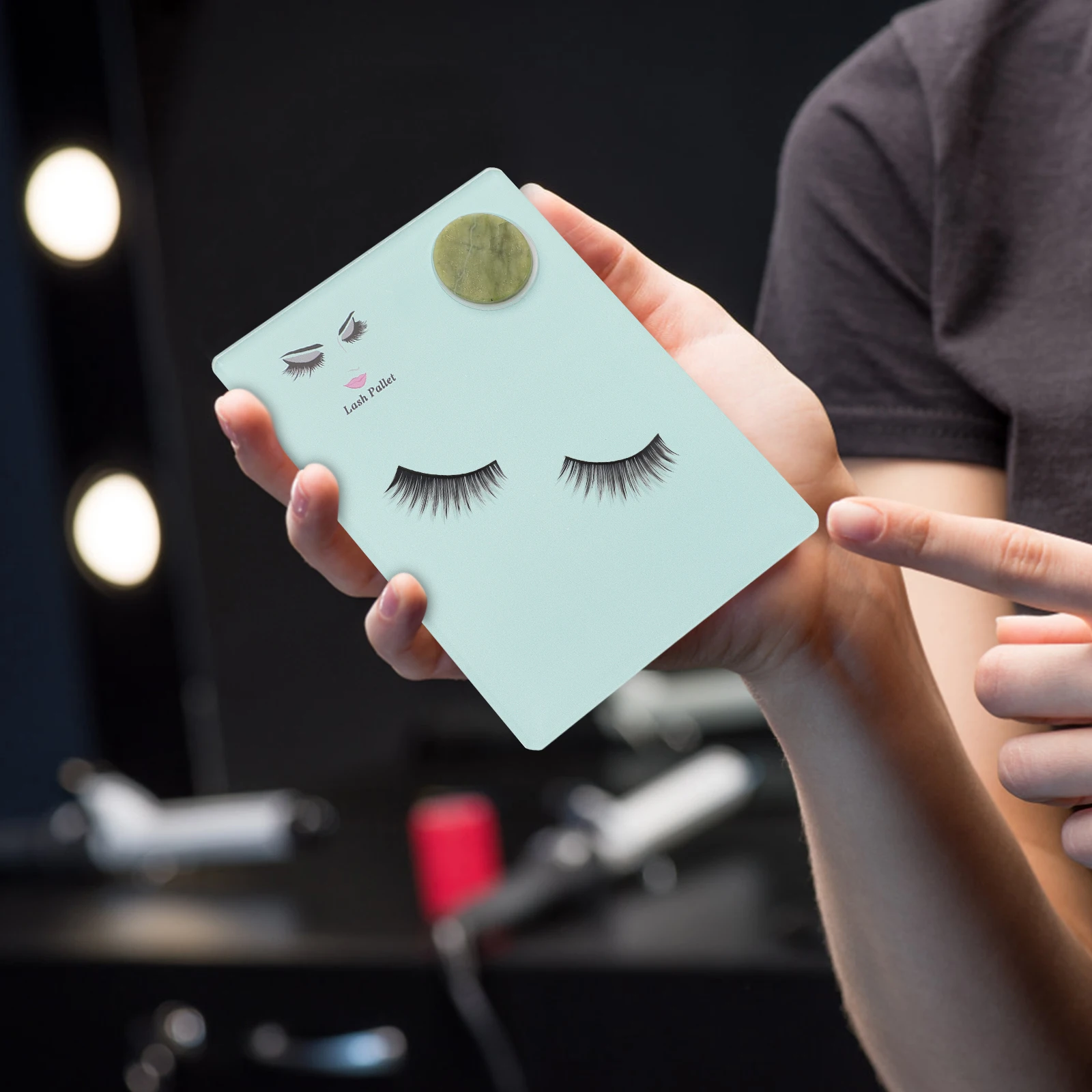 

Extension Pallet Holder With Stone Glue Lightweight Durable Lash Organizer Salon Home Easy Carry Nail Art Tool For