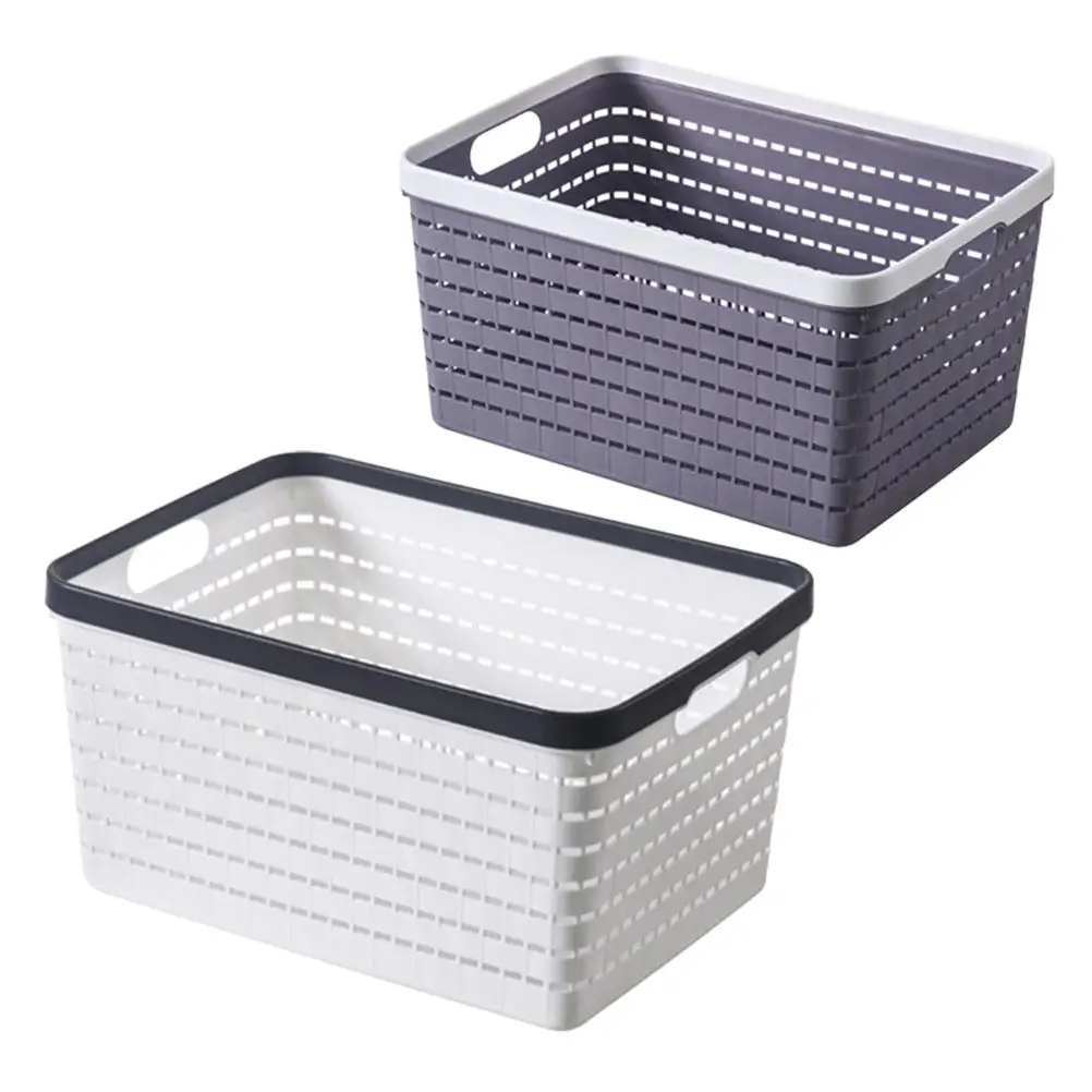 

Plastic Storage Baskets 2 Pcs Dark Grey Small Cutout H Kitchen Bathroom Bedroom Closet ganizer Pantry Bins