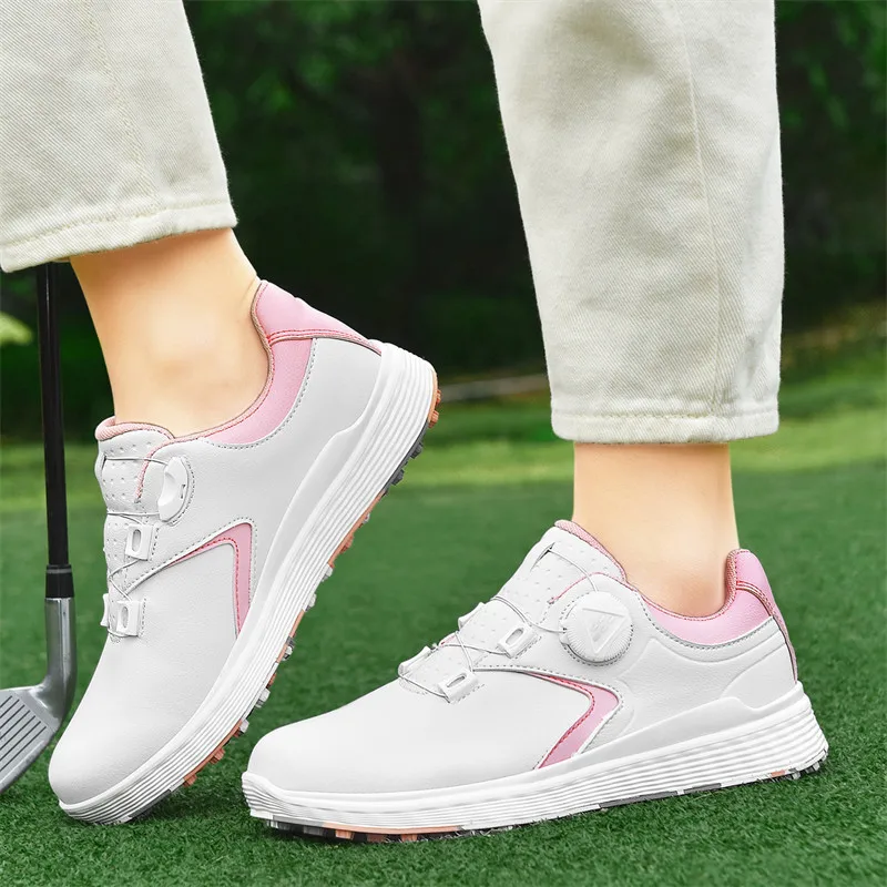 Hot Sale Fashion Pink Women's Golf Shoes Size 36-46 Golf Shoes Spikes Men Non-slip Sports Shoes Trainers Men Zapatillas Hombre