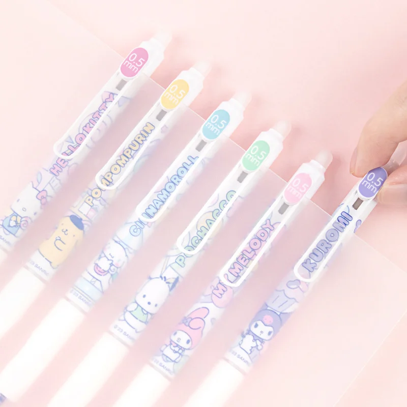 Imagem -03 - Sanrio-canetas Apagáveis Tinta Azul Gel Kuromi Melodia Pochacco Bonito 0.5 mm Canetas Neutras Escritório Fonte Escolar Brinde Promocional 36 Pcs Lote