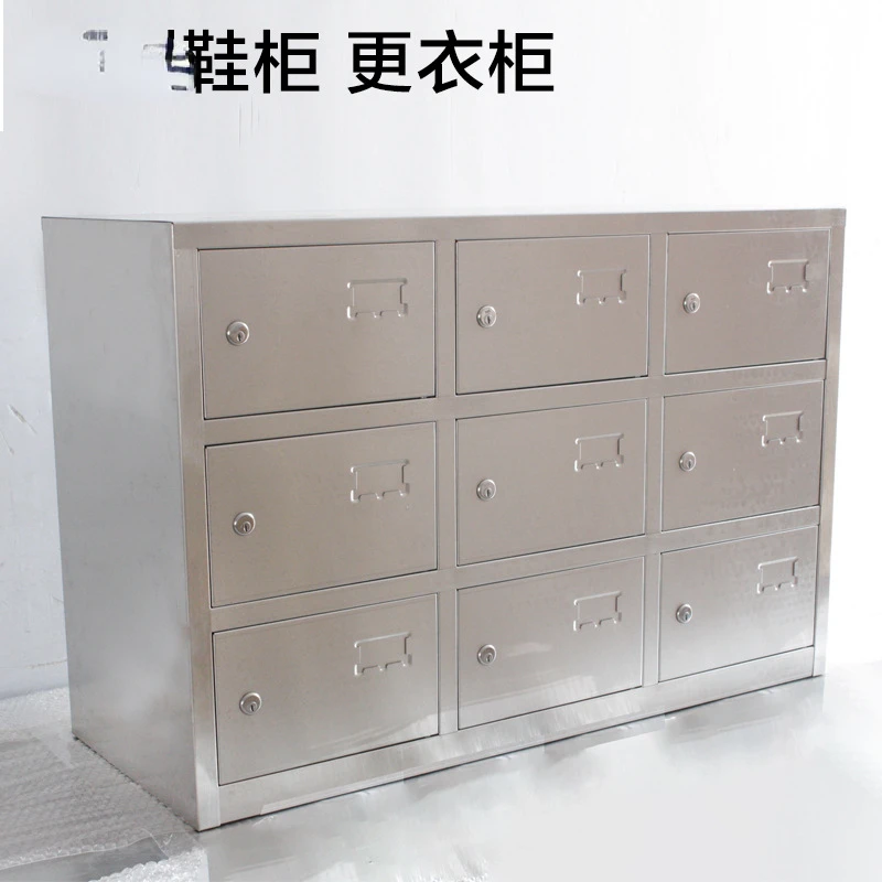 For Stainless Steel Wardrobe Staff Locker with Lock Store Cabinet Cupboard Shoe Cabinet Bathroom