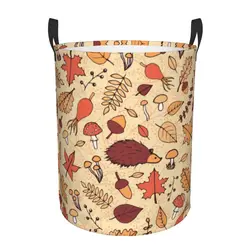 Cute Fall Hedgehog Laundry Hamper Large Clothes Storage Basket Animal Toys Bin Organizer for Boy Girl