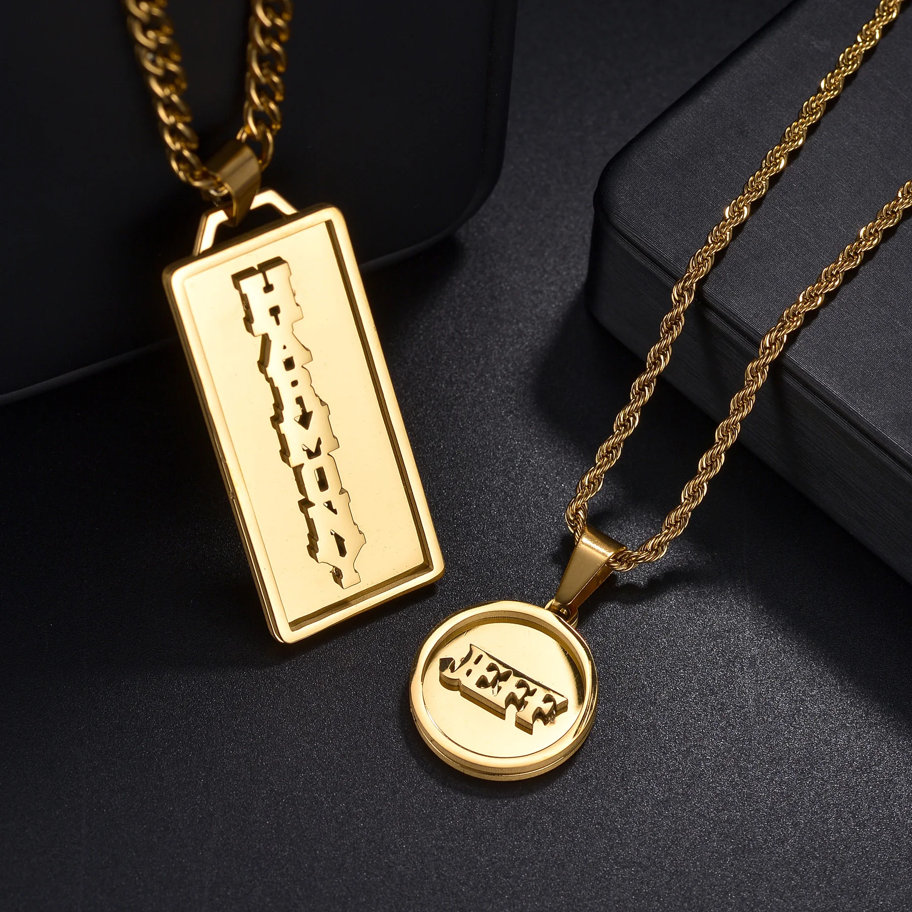 Custom Double Layer Welding Name Hip Hop Necklace for Men Women Personalised Letter Necklace Thick NK Twist Chain Jewelry Gift