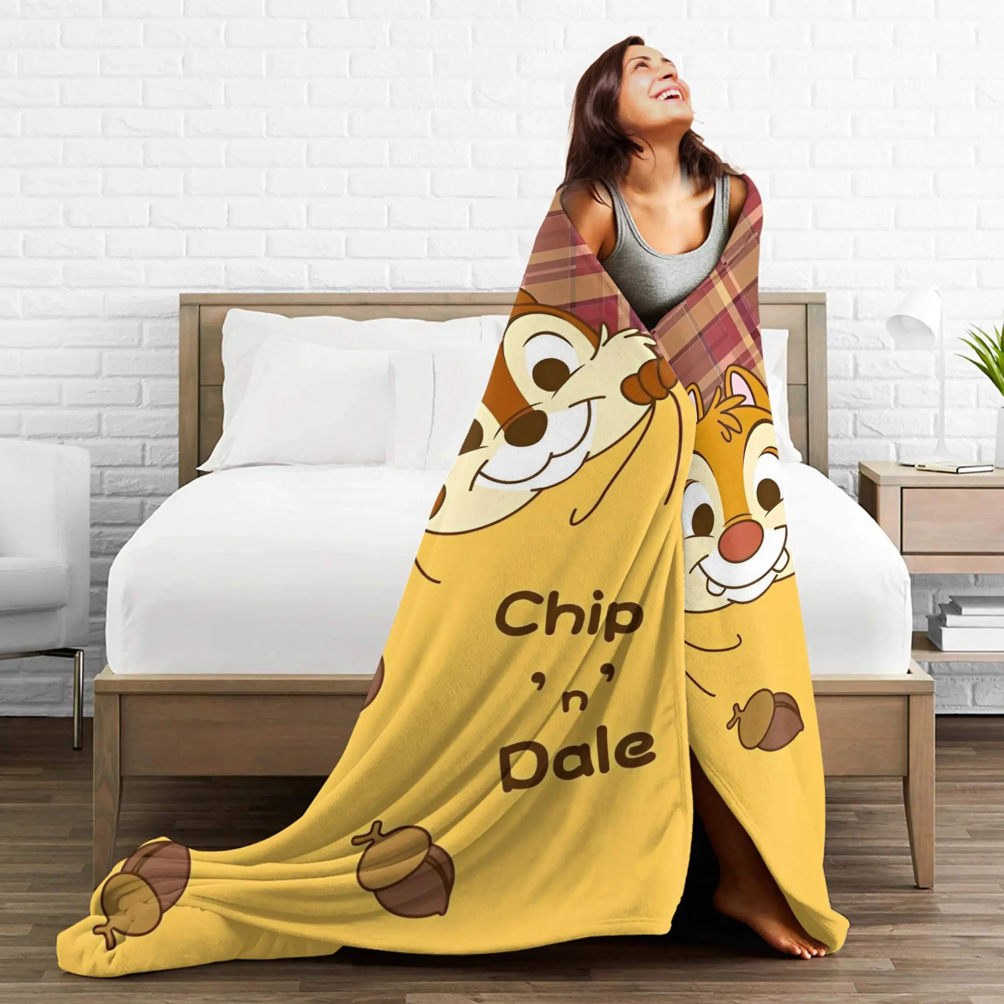 الكرتون السنجاب رقاقة اند ديل بطانية الفانيلا رهيبة الدافئة رمي بطانية للمنزل الربيع/الخريف #4