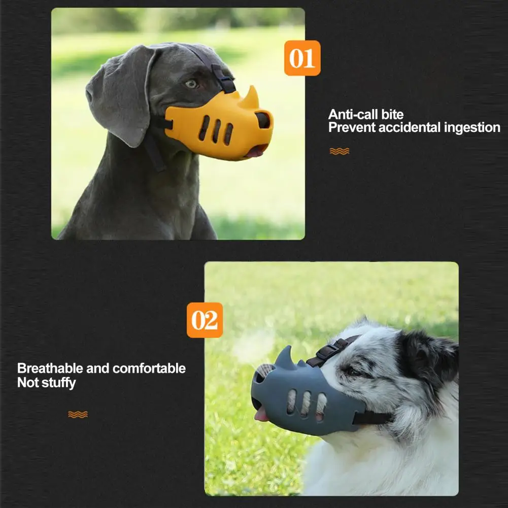 

Durable Dog Muzzle Quick Release Dog Muzzle Adjustable Comfortable Dog Muzzle with Slow Feeder Pad Humane for Biting for Small