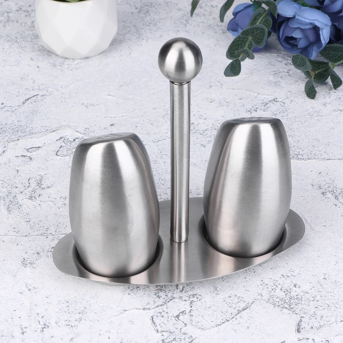 

Stainless Steel Seasoning Box Salt Pepper Container Kitchen Supplies Marked Non-Slip Use Kitchen Bar Tool