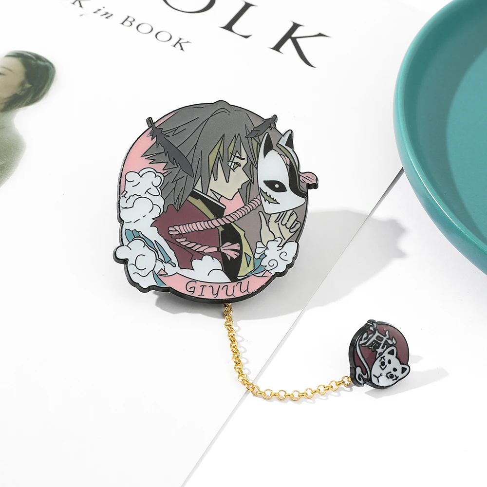 Anime Demon Slayer Kimetsu No Yaiba Brooch Agatsuma Zenitsu Hashibira Inosuke Enamel Lapel Pin Pendant Badge Brooch Accessories image 4