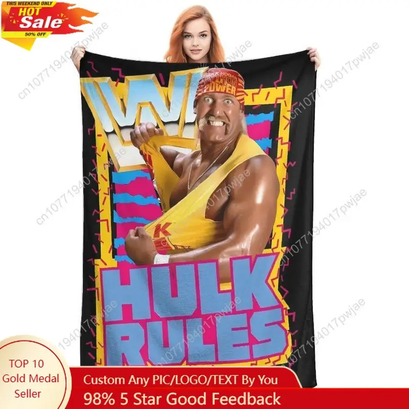 

Hulk Hogan American Pro Wrestling Legend Plush Blanket Girls Boys Flannel Bedding Throws Customized Quality Bedspread Gift