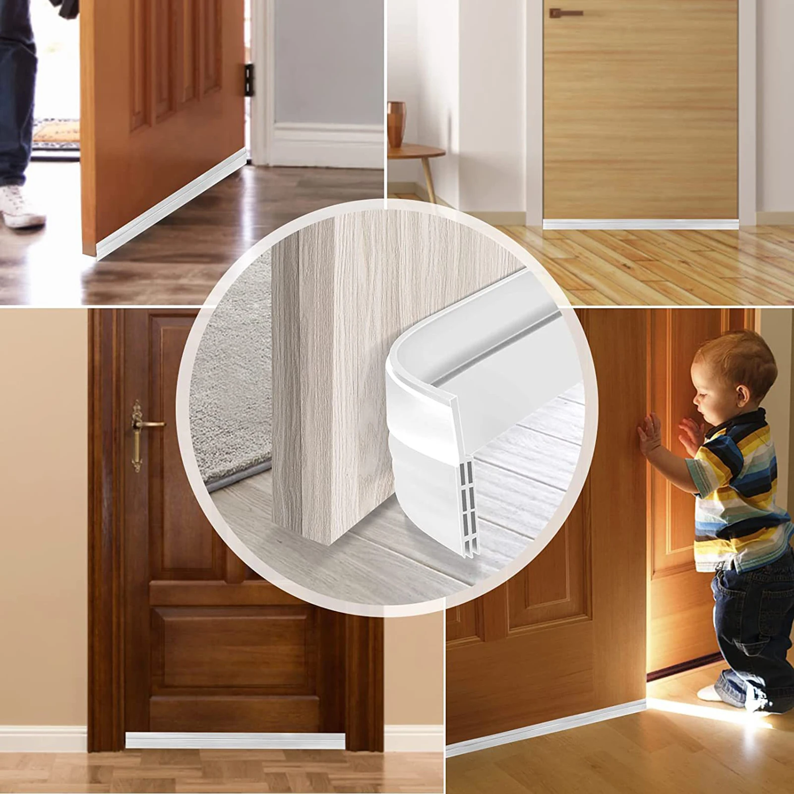 Thickened Self-adhesive Door Seal Convenient to Use and Easy to Install for Keep Room Quiet and Clean