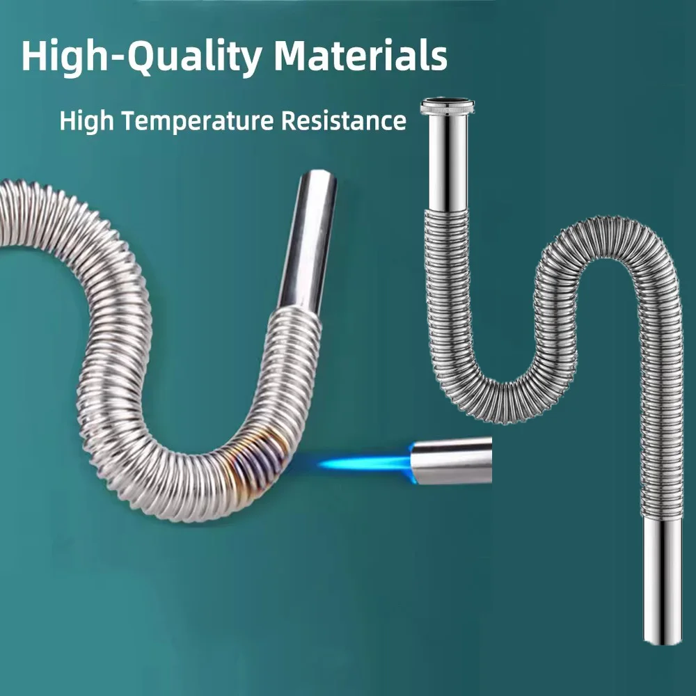 

Высококачественный гибкий сливной шланг из нержавеющей стали для раковины, умывальника, ванной комнаты и кухни, комплект для слива воды, аксессуары для ванны