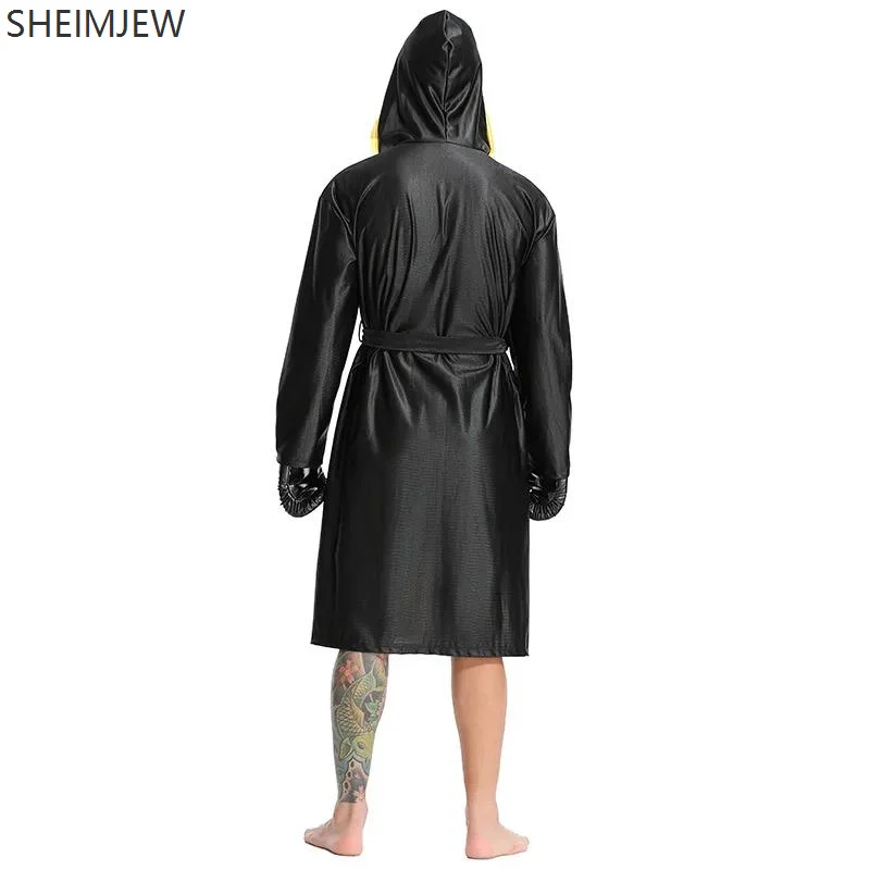 Carnival Party Boxing Champion Cosplay Hooded Boxer Competition Cape Shorts Uniform Adult Party Carnival Halloween Costume 2025