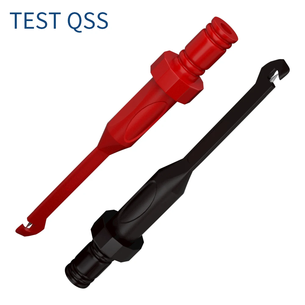 QSS 2PCS Test Hook Non-Destructive Puncture Wire-Piercing Probe with 4MM Jack for Automotive Repair