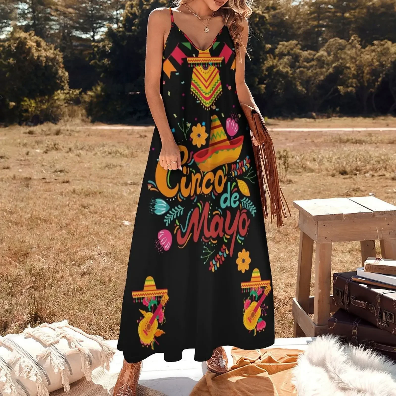 Fiesta Squad Cinco De Mayo Sleeveless Dress wedding guest dress 2024 elegant women's dresses for wedding clothes for women Dress